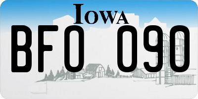 IA license plate BFO090