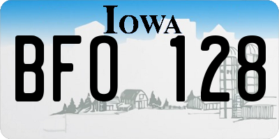 IA license plate BFO128