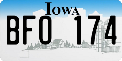 IA license plate BFO174