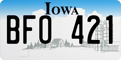 IA license plate BFO421
