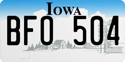IA license plate BFO504