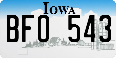 IA license plate BFO543