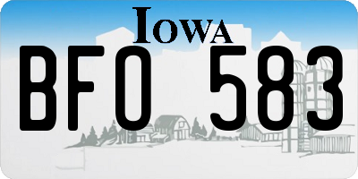 IA license plate BFO583