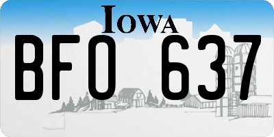 IA license plate BFO637