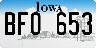 IA license plate BFO653