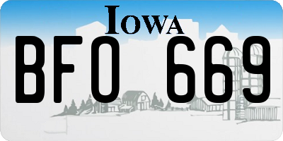 IA license plate BFO669