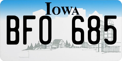 IA license plate BFO685
