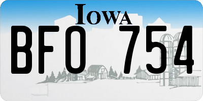 IA license plate BFO754