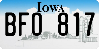 IA license plate BFO817