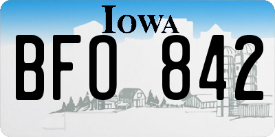 IA license plate BFO842