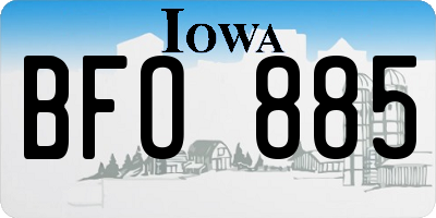 IA license plate BFO885