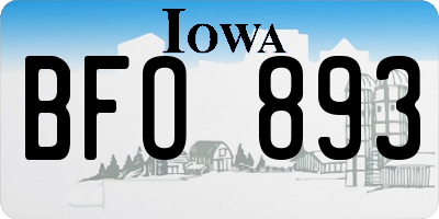 IA license plate BFO893