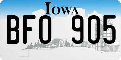 IA license plate BFO905