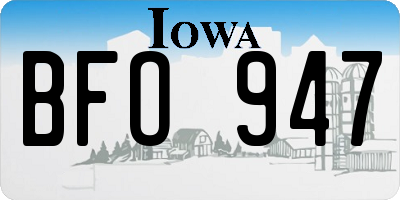 IA license plate BFO947