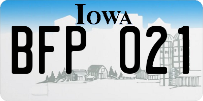 IA license plate BFP021