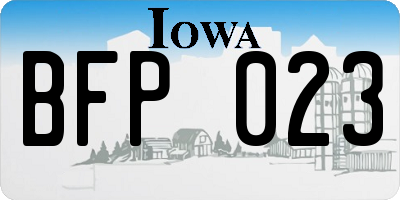 IA license plate BFP023