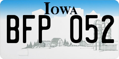 IA license plate BFP052
