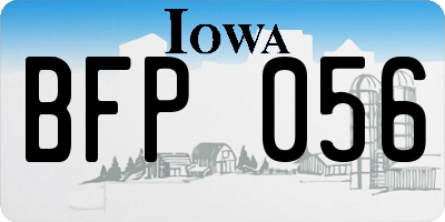 IA license plate BFP056
