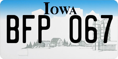 IA license plate BFP067