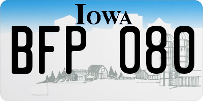 IA license plate BFP080