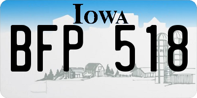 IA license plate BFP518