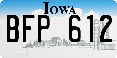 IA license plate BFP612