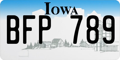 IA license plate BFP789