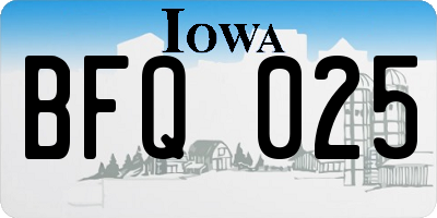 IA license plate BFQ025