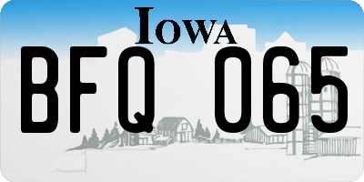 IA license plate BFQ065