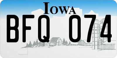 IA license plate BFQ074