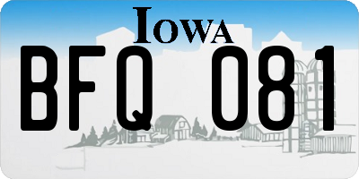 IA license plate BFQ081