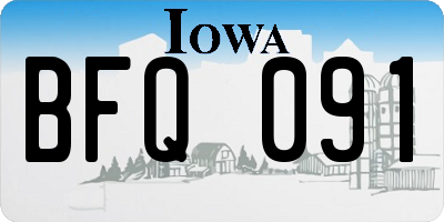IA license plate BFQ091