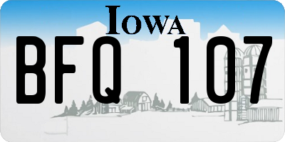 IA license plate BFQ107