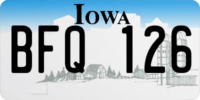 IA license plate BFQ126