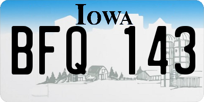 IA license plate BFQ143