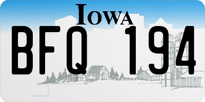 IA license plate BFQ194