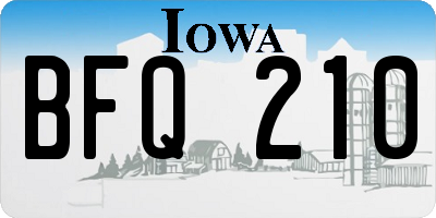 IA license plate BFQ210