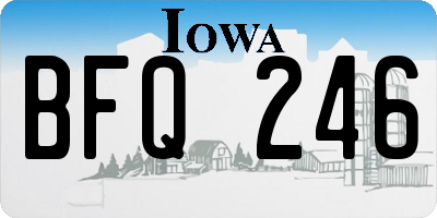 IA license plate BFQ246