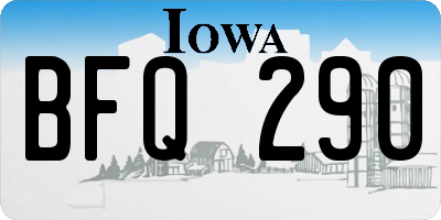 IA license plate BFQ290