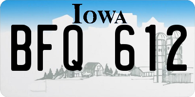 IA license plate BFQ612
