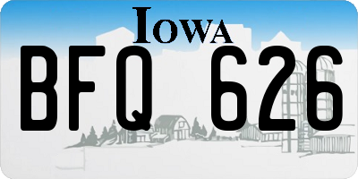 IA license plate BFQ626