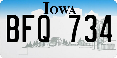 IA license plate BFQ734