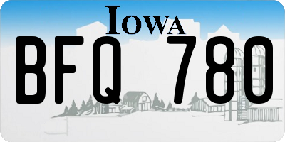 IA license plate BFQ780