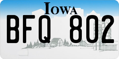 IA license plate BFQ802