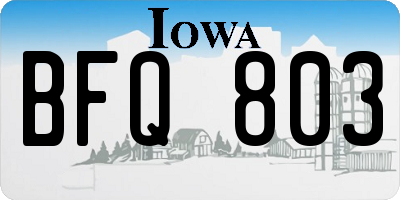 IA license plate BFQ803