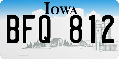 IA license plate BFQ812
