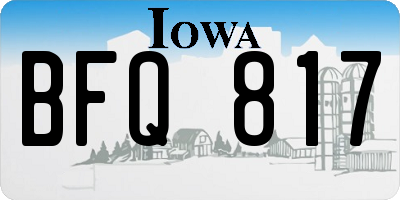 IA license plate BFQ817