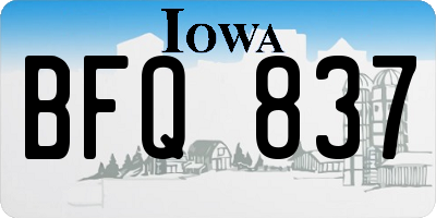 IA license plate BFQ837