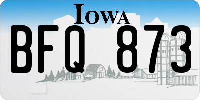 IA license plate BFQ873