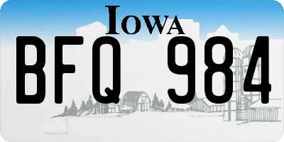 IA license plate BFQ984